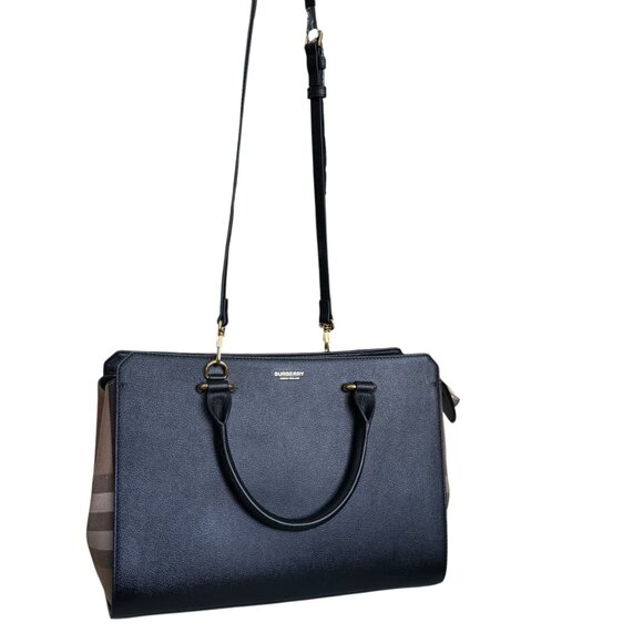 Burberry Banwell Black Leather Shoulder Bag Handbag - Picture 3 of 16